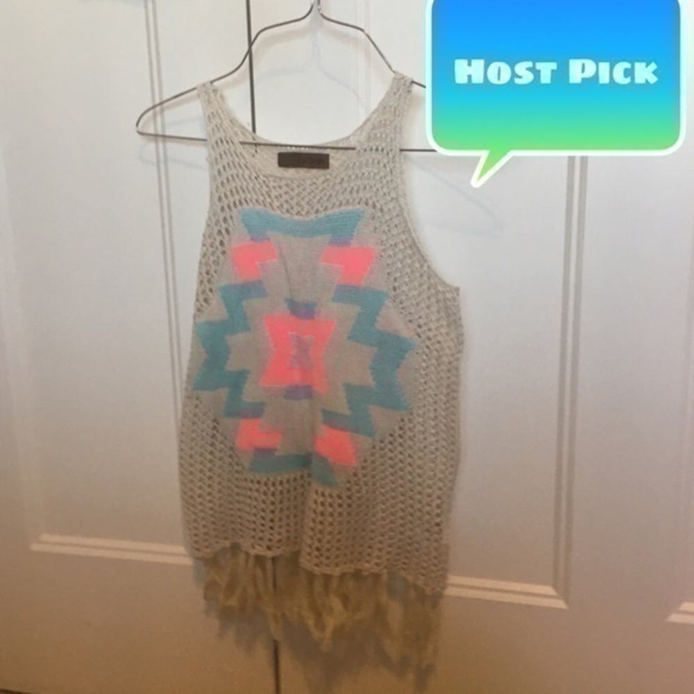 Girls off white/ cream fancy tank